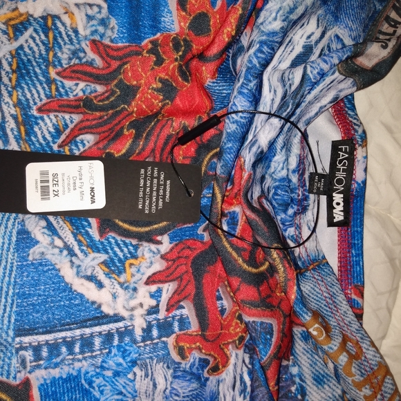 NWT 🔥 Fashion Nova Hydra Fly Mini Dress Women's Plus Size 2X - Picture 6 of 7